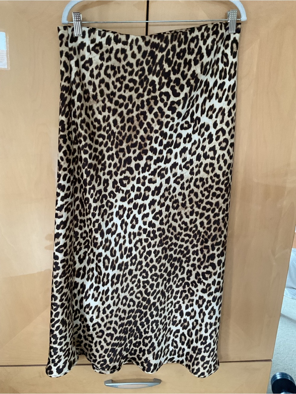 Leopard Print Midi Skirt - Cream and Brown
